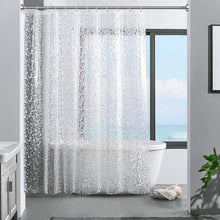 Transparenter 3D Steinmuster Duschvorhang 180x180cm Eva-Material