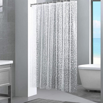 Duschvorhang 3D Steinmuster transparent 100% EVA wasserdicht 180x180cm