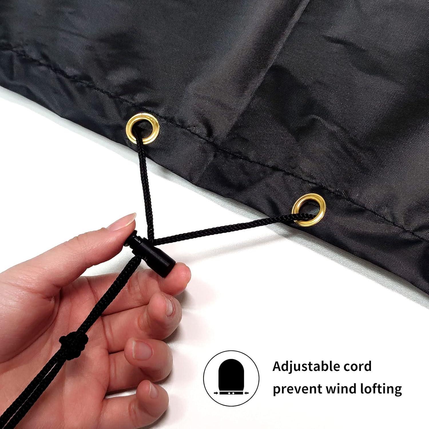 Gartentisch Abdeckung 130x70cm Schwarz wasserdicht Patio PLUS rattan/cube Tisch Gartenmöbel Schutzhülle rund