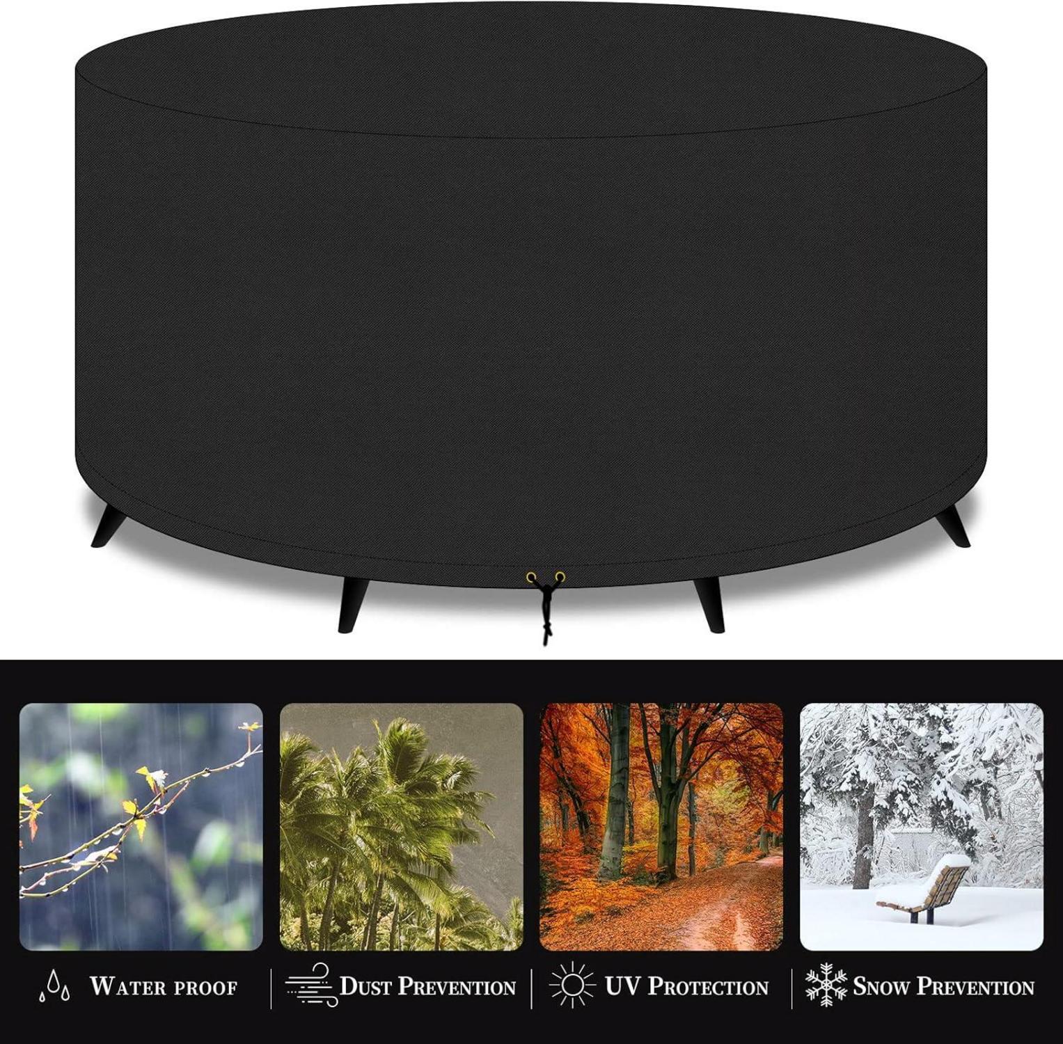 Schwarze Patio Plus Gartentisch Abdeckung 130x70cm Waterproof