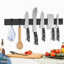 Magnetleiste Messerhalter 2er Set Schwarz Edelstahl 40cm Magnetisch