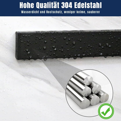 Magnetleiste Messer 2er Set mit 3 Haken 40cm Schwarz Edelstahl