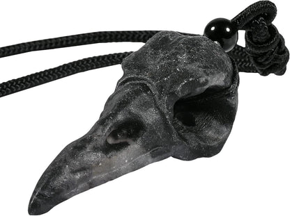 Rabenschädel Achat Kristall Anhänger Halskette Wicca HalloweenSchwarz
