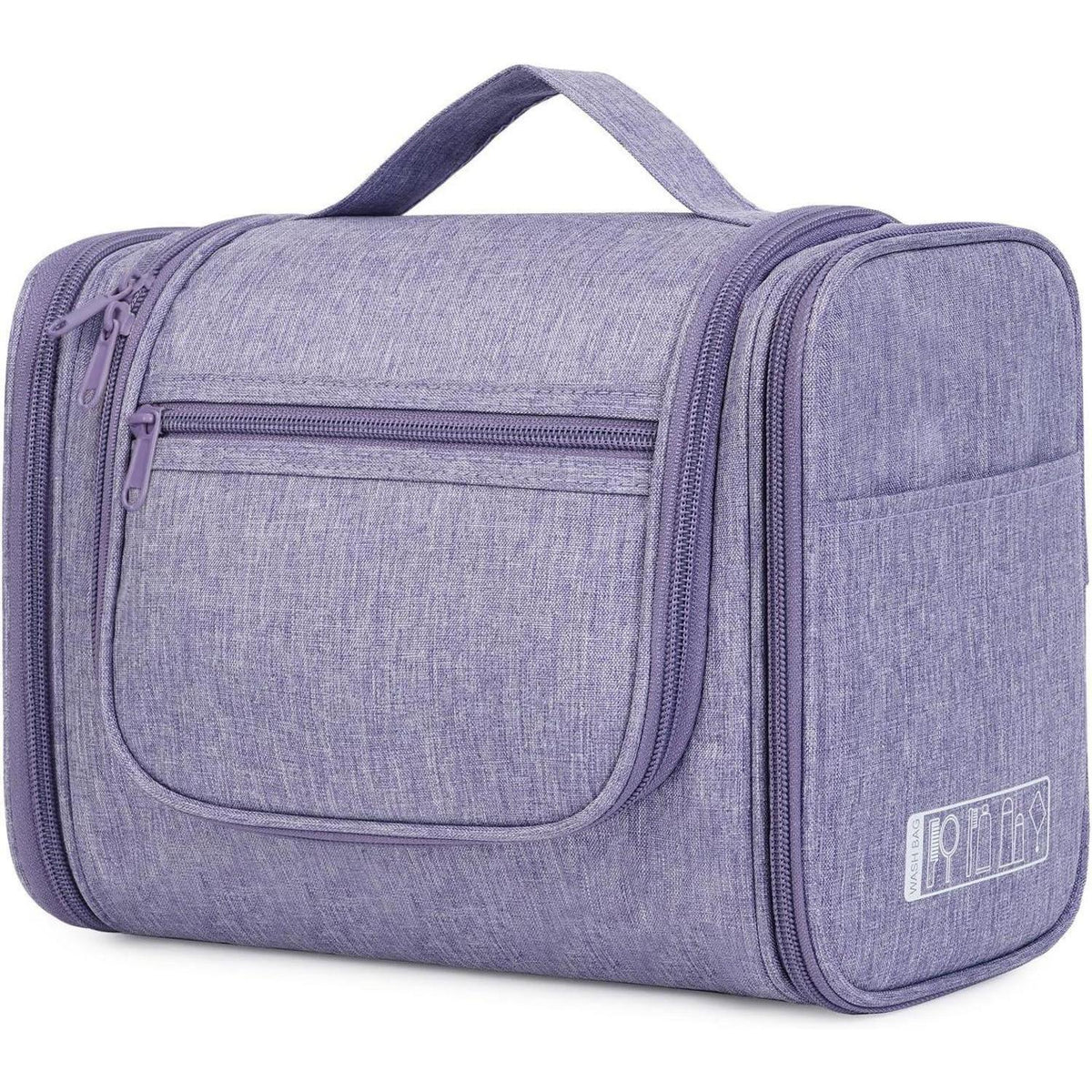 Große Kulturtasche zum Aufhängen, Reise-Waschtasche mit vielen Fächern, Violett