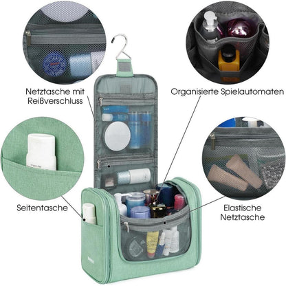 Große Kulturtasche zum Aufhängen, Reise-Waschtasche mit vielen Fächern