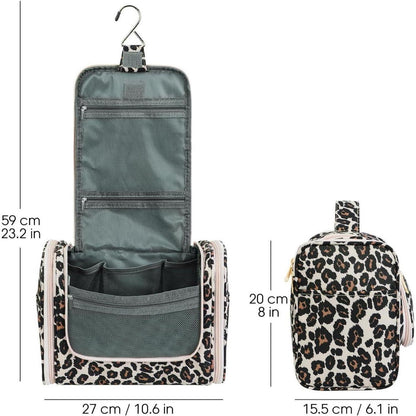 Große Kulturtasche zum Aufhängen, Rosa Leopard