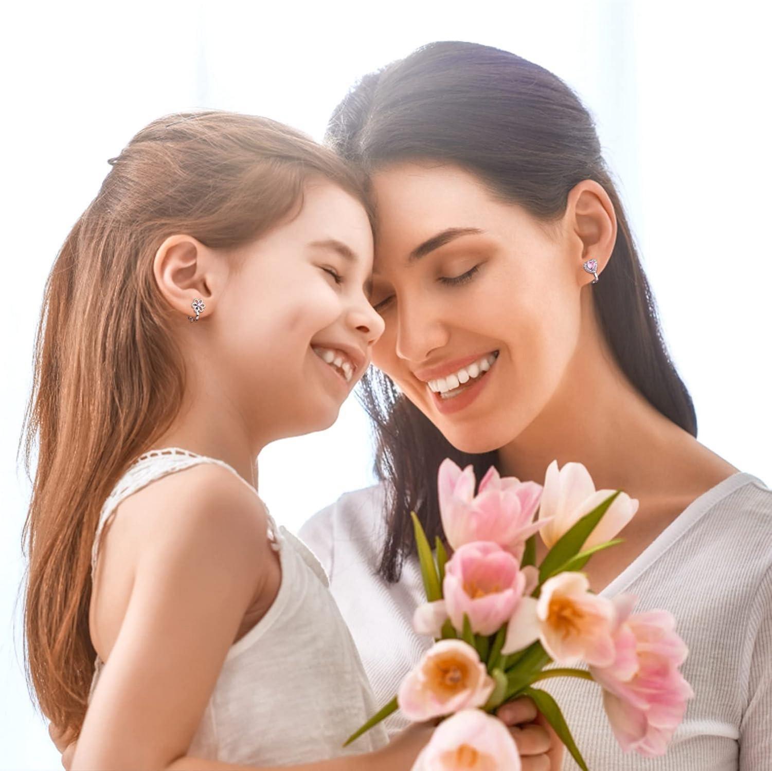 Clip on Ohrringe 8 Paar Kinder Mädchen Ohrclips Herz Stern Blumen