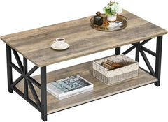 Couchtisch Runde Ecke Wohnzimmertisch Stabil Holz Metall Regal