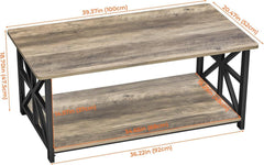 Couchtisch Runde Ecke Wohnzimmertisch Stabil Holz Metall Regal