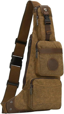 Canvas Crossbody Bag Herren Braun - Multifunktionale Schultertasche