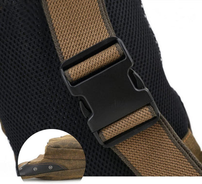 Leathario Herren Brusttasche Canvas Crossbody Sling Bag Braun