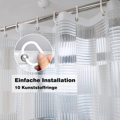 Duschvorhang 150x180 Transparent 3D Geometrisch Magnete Unten