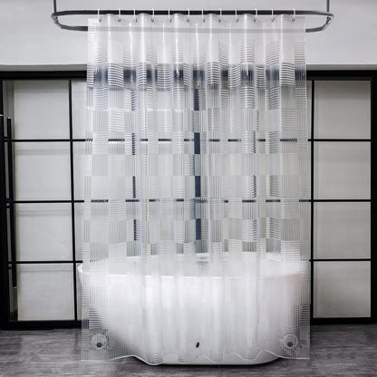 Transparenter Duschvorhang 180x180 mit stärkeren Magneten & 3D Muster