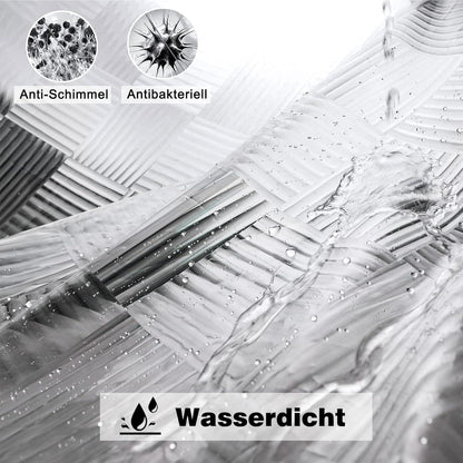 Transparenter Duschvorhang 180x180 mit stärkeren Magneten & 3D Muster