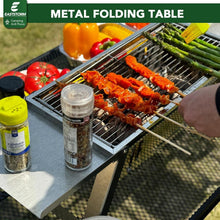 Klappbarer Campingtisch mit Metallgitterplatte, 60x40cm, 2