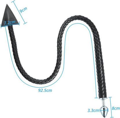 Metall Analplug mit Teufelsschwanz 108 cm lang Butt Plug BDSM FetishSM