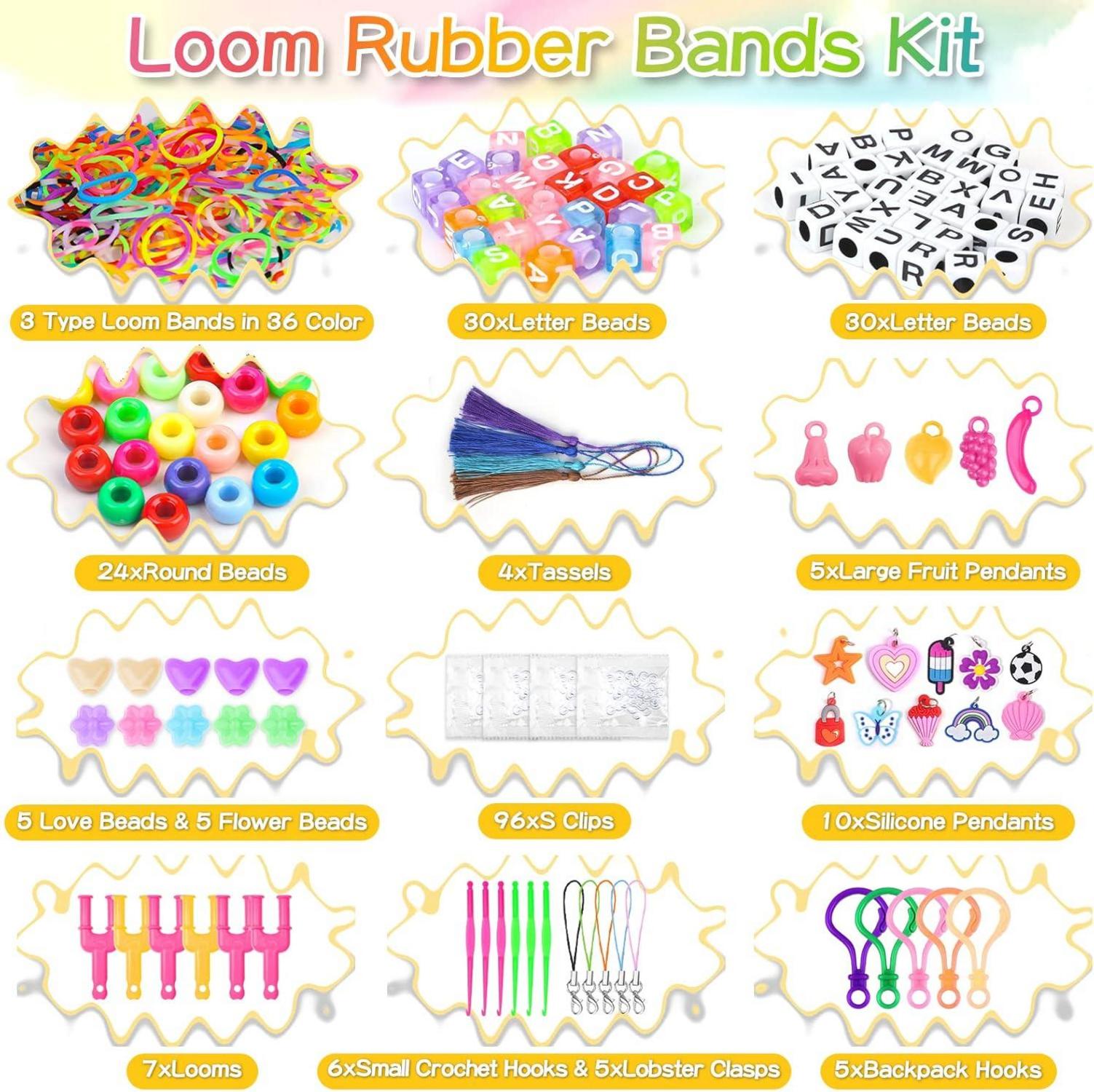 Selizo 2800+ Loom Bänder Set, 36 Farben Zubehör - Kinder Basteln DIY