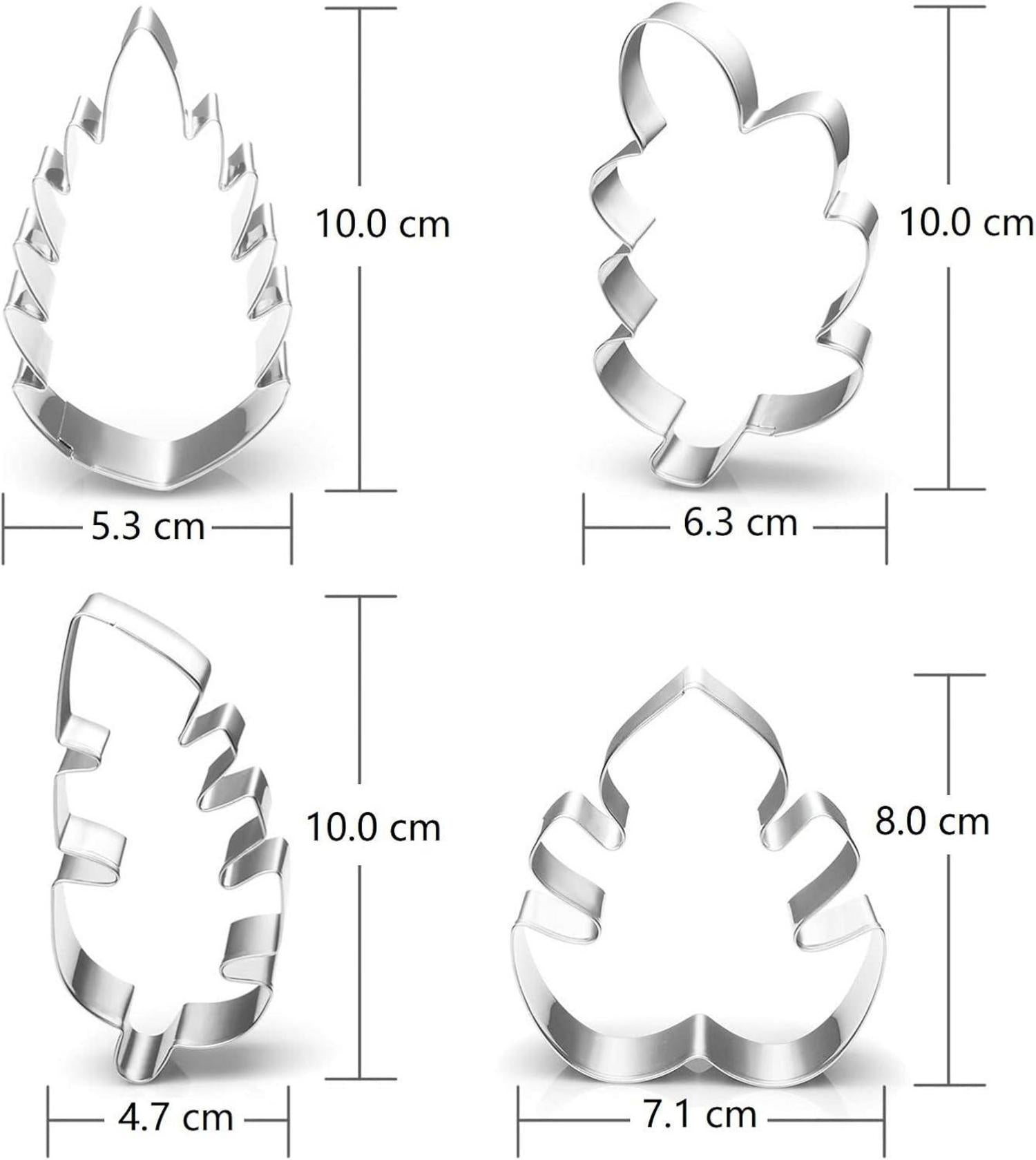 Tropische Blätter Ausstechformen Set 4-teilig Eichenblatt Monstera Farn Fondant