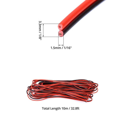 QWORK® 10m 22AWG Elektrischer Draht Schwarz Rot LED Strip