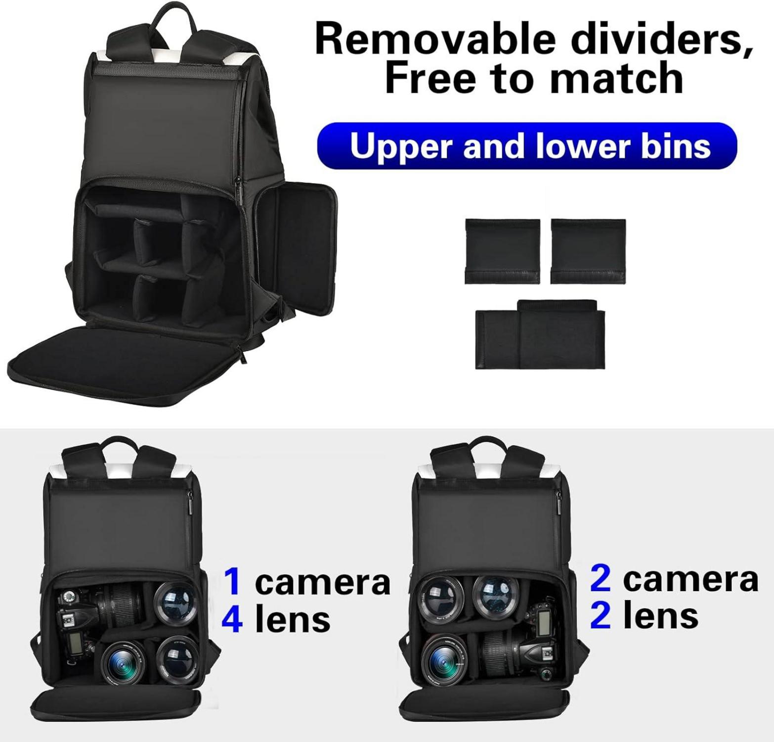 Cwatcun Kamerarucksack Fotorucksack groß wasserdicht Sony Canon Nikon