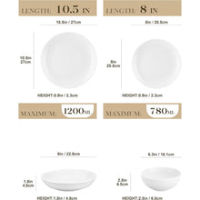 24-teiliges Porzellan Geschirrset für 6 Personen, weißes