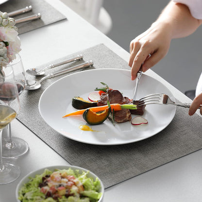 MALACASA Amelia 24-teiliges Porzellan Tafelservice Weißes Kombiservice