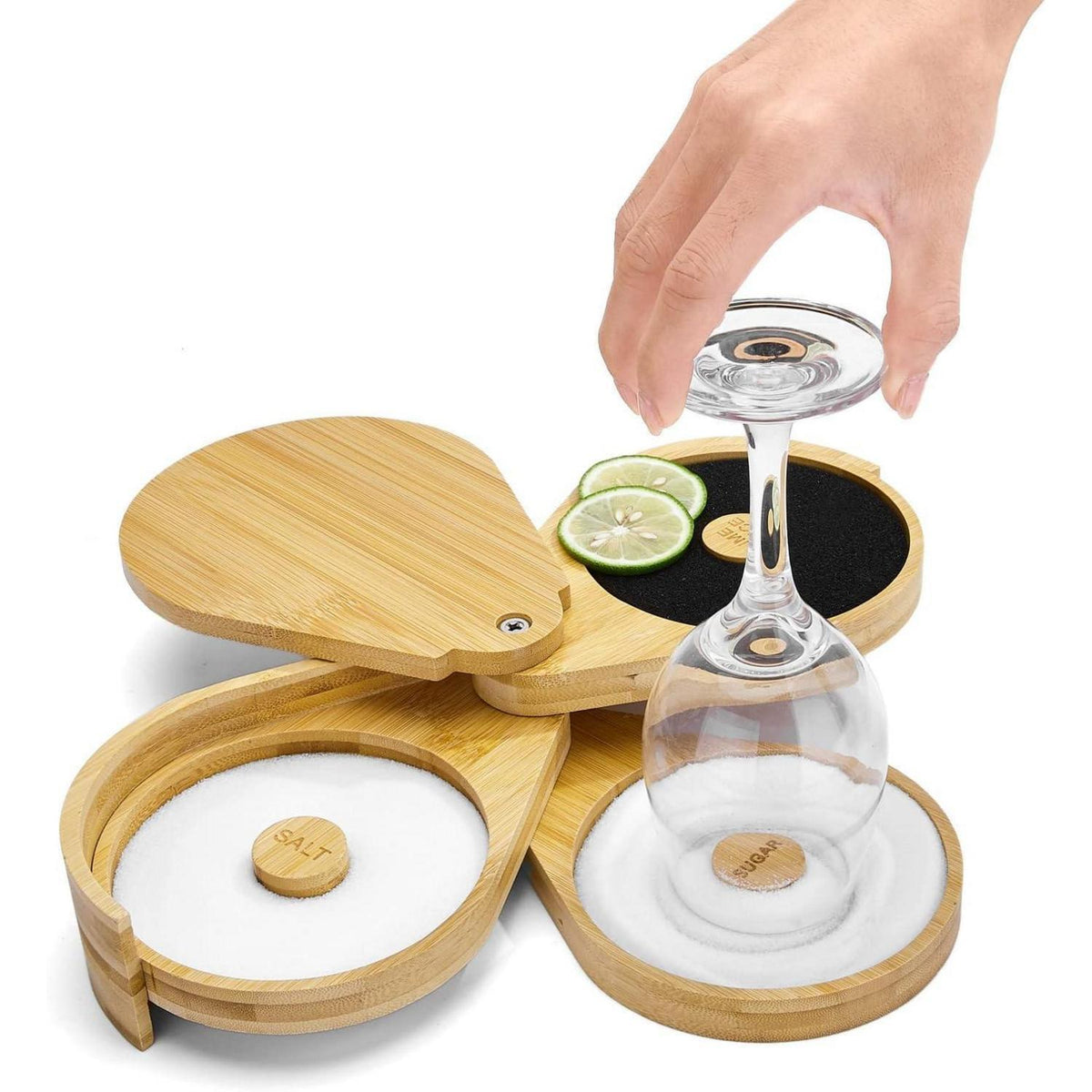 Bambus Salz Rimmer 3-stufig für Cocktails