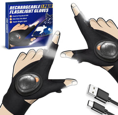 LED Handschuhe für Angler - USB wiederaufladbar - Schwarz