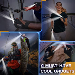 LED Handschuhe für Angler schwarz - Geschenk für Männer, wiederaufladbar