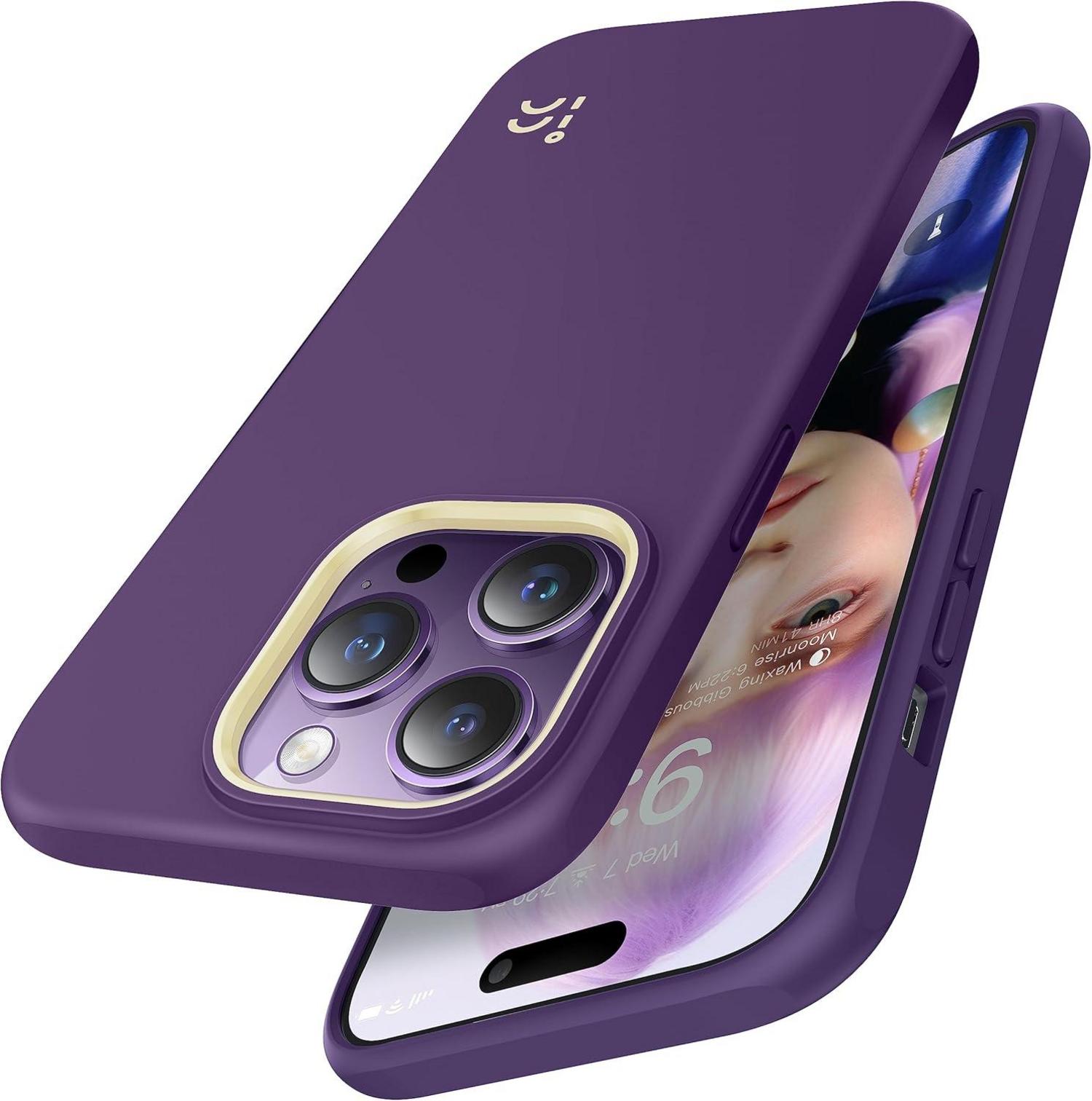 iPhone 14 Pro Hülle MagSafe Flüssiges Silikon Stoßfest Violett