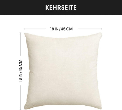 Rentier Schneemann Weihnachten Kissenbezüge 4er Set 45x45cm Grau