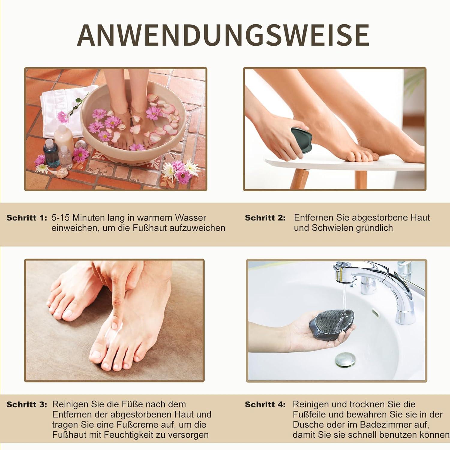 2in1 Nano Glas Hornhautentferner Fußfeile Hornhautraspel Nass&Trocken