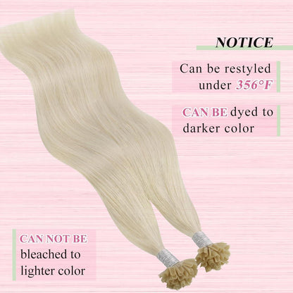 Echthaar Bonding Extensions Blond 35cm – Platinblond
