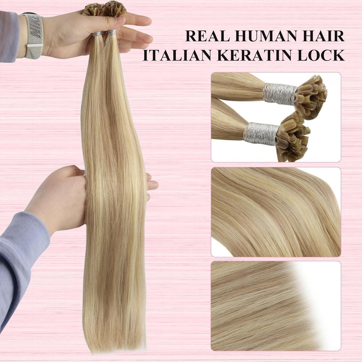 Echthaar Bondings Blond Highlight - 45cm Remy Haarverlängerung