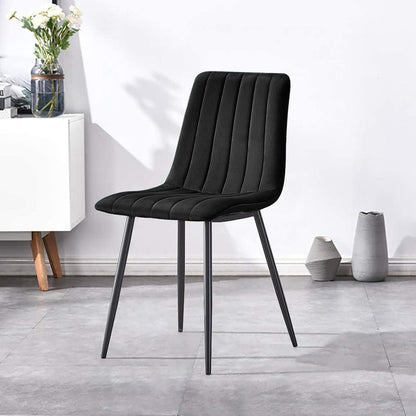 Esstisch Set 140x80cm mit 4 Samtstühlen Grau