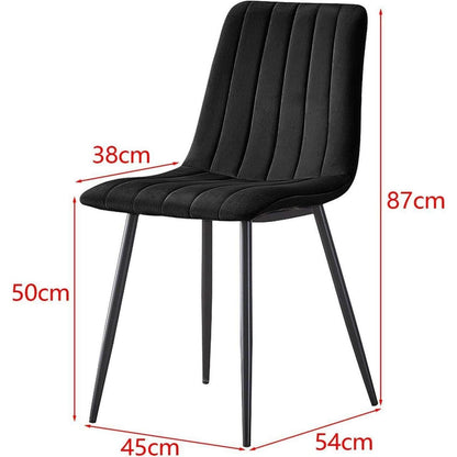 Esstisch Set 140x80cm mit 4 Samtstühlen – Modern & Robust