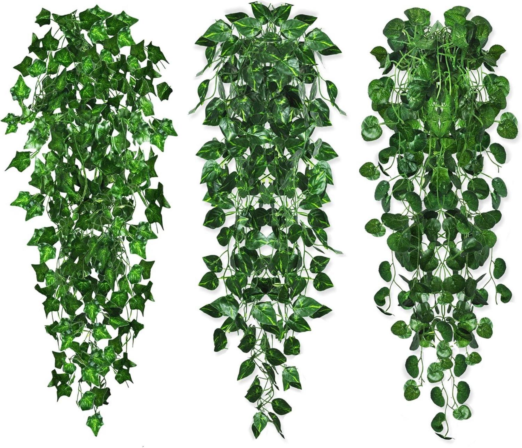 Künstliche Hängepflanzen Set 3 Stück 96cm Gefälschte Efeu Rebe