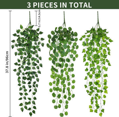 Künstliche Hängepflanze 96cm - 3er Set Balkon Garten Deko