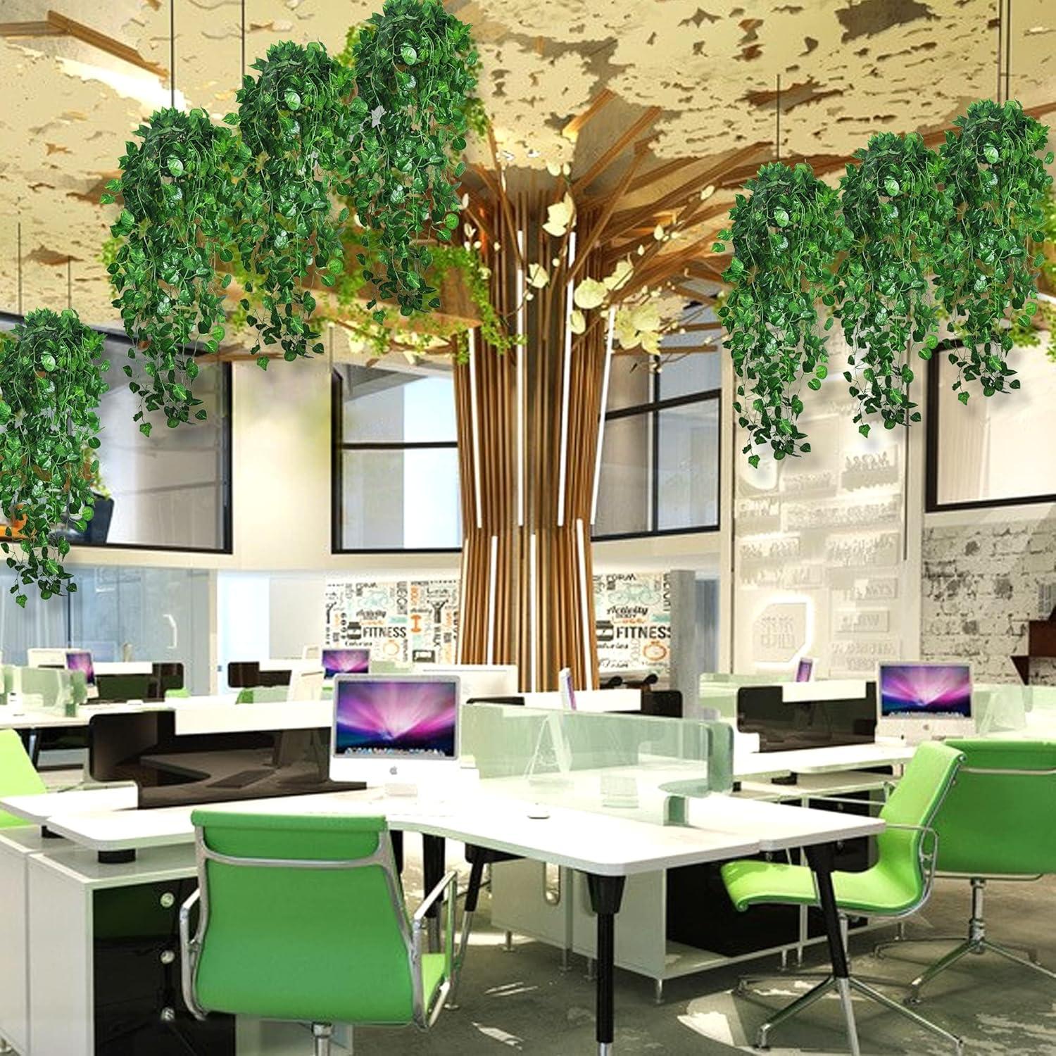 3er Set Künstliche Efeu Hängepflanzen 96cm Wand Dekoration