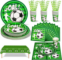 Partygeschirr Set für 25 Personen, Deko Neutral Fußball Thema