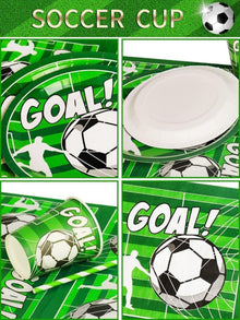 Nkaiso Fussball Geburtstag Partygeschirr Set 126-teilig für