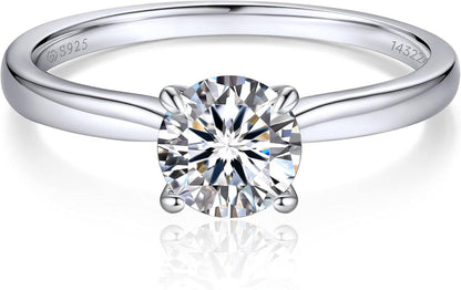 Verlobungsring Damen 1-2 Karat Moissainte Solitär 925 Silber D VVS1