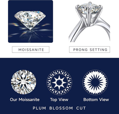 Verlobungsring Damen 1-2 Karat Moissainte Solitär 925 Sterling Silber D Farbe VVS1 inkl. Geschenkbox Gra Zertifikat