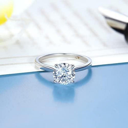 Verlobungsring Damen 1-2 Karat Moissainte Solitär 925 Sterling Silber D Farbe VVS1 inkl. Geschenkbox Gra Zertifikat