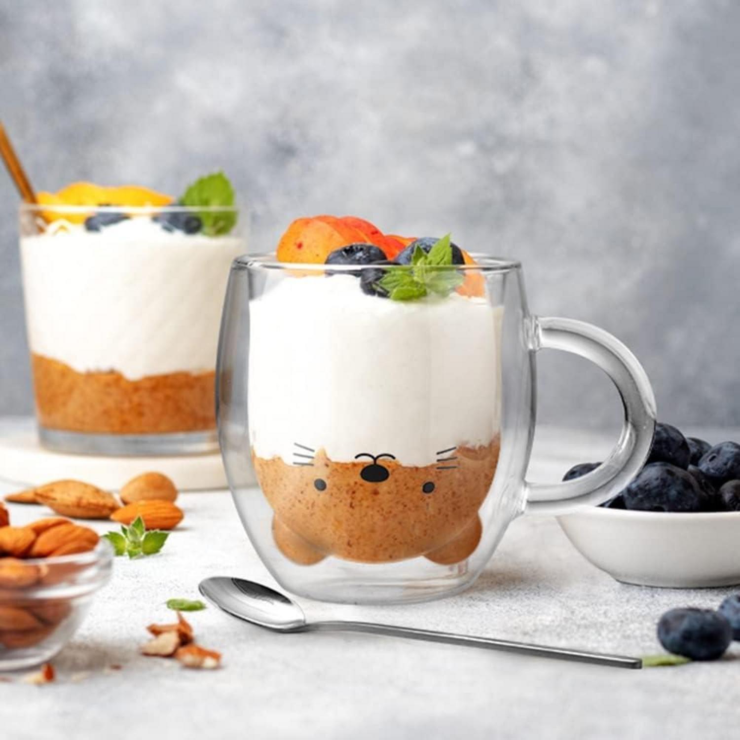 ecooe Katze Latte Macchiato Gläser 290ml Geschenkidee Frauen Kinder