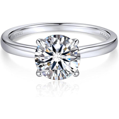 Verlobungsring Damen Moissanit 2 Karat 925 Sterling Silber D VVS1