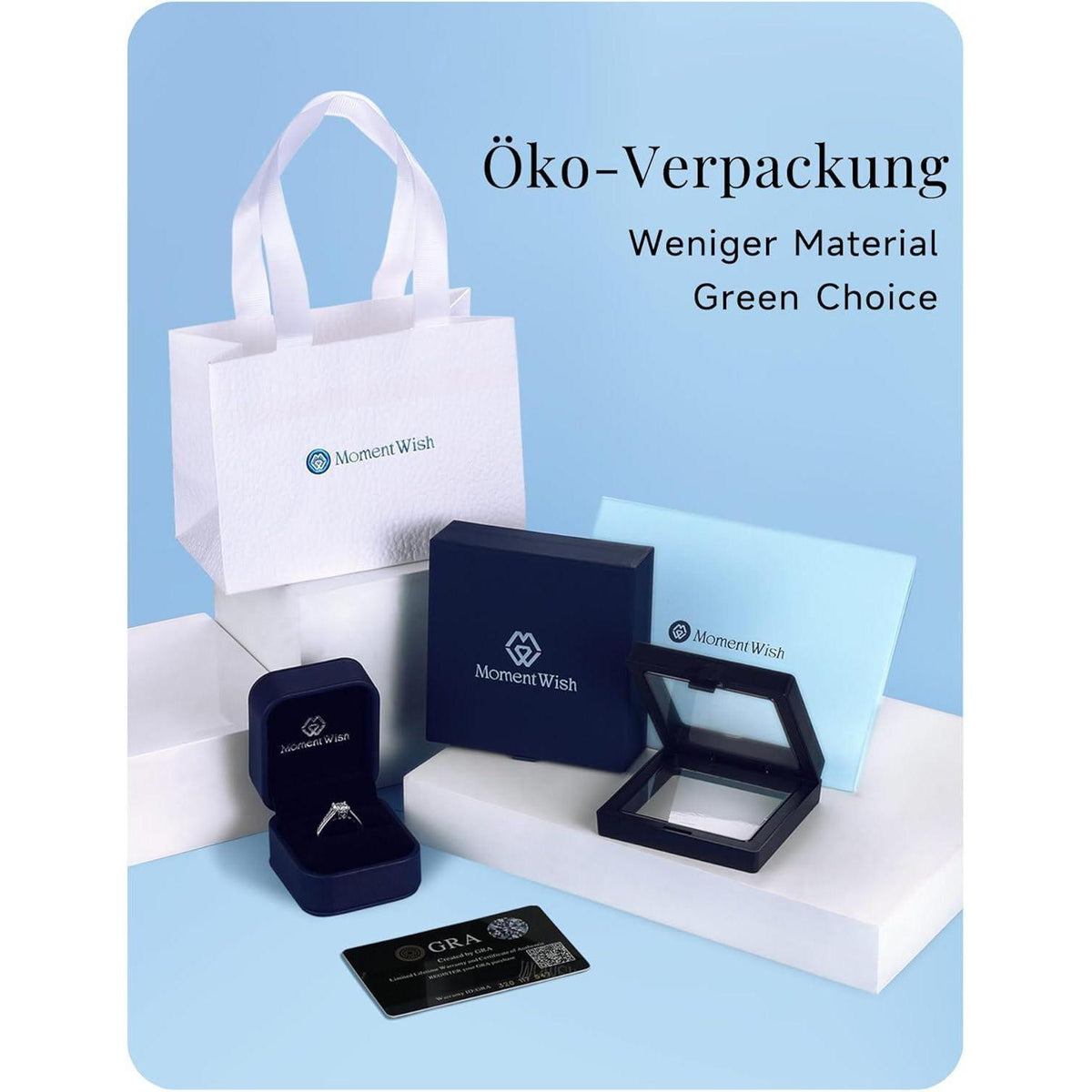 Verlobungsring Damen Moissanit 2 Karat 925 Sterling Silber D VVS1