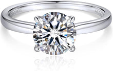 Verlobungsring Damen 1-2 Karat Moissanite Solitär 925 Silber D VVS1