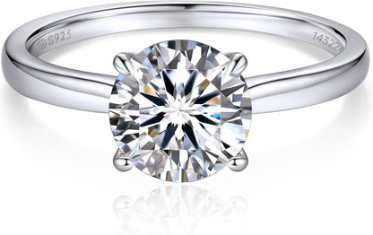 Verlobungsring Damen 1-2 Karat Moissanite Solitär 925 Silber D VVS1