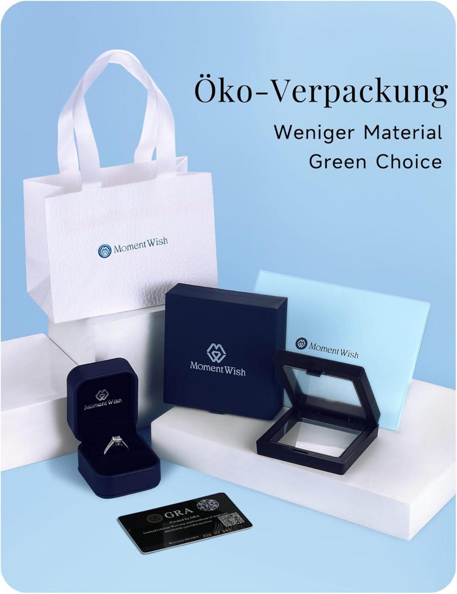 Verlobungsring Damen 1-2 Karat Moissainte D VVS1 Silber Geschenkbox